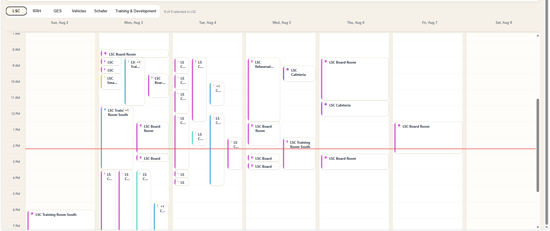 Original LSC weekly calendar view